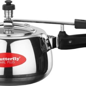Butterfly Pearl Plus 3L Aluminium Pressure Cooker, Induction Base, Dual Lid Options