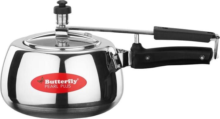Butterfly Pearl Plus 3L Aluminium Pressure Cooker, Induction Base, Dual Lid Options