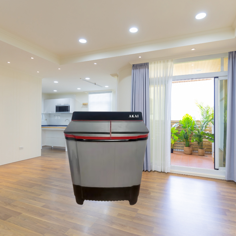 AKAI 10.5 Kg Semi-Automatic Washing Machine Powerful, Spacious & Stylish (Grey-Black) - Image 2