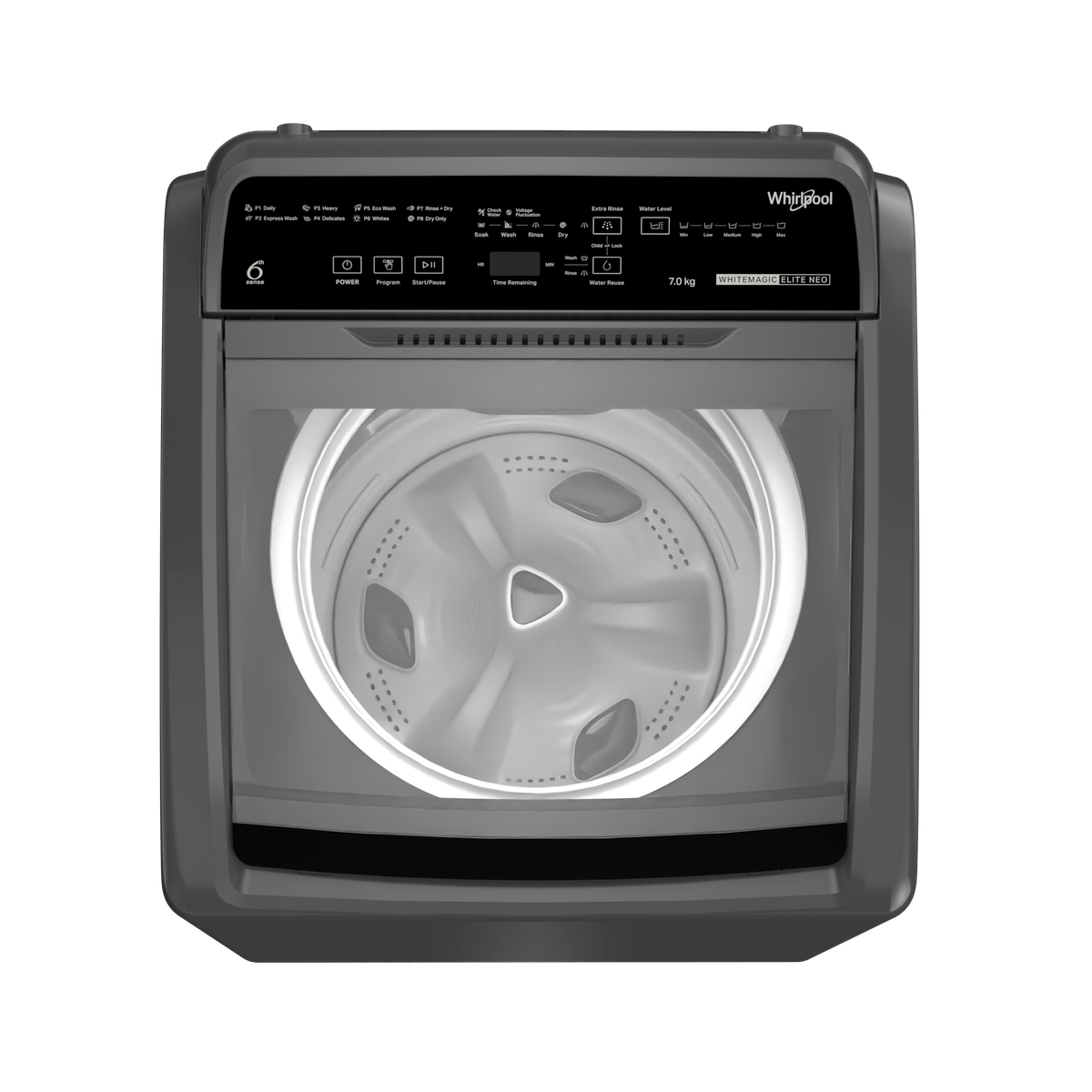 Whirlpool 7.0 kg White Magic Elite Grey Washing Machine with 10 Year Warranty - Image 2