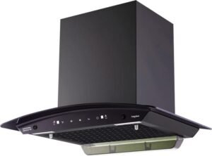 Kutchina Brezza 90 Auto-Clean Wall Mount Chimney, Black, 1200 CMH