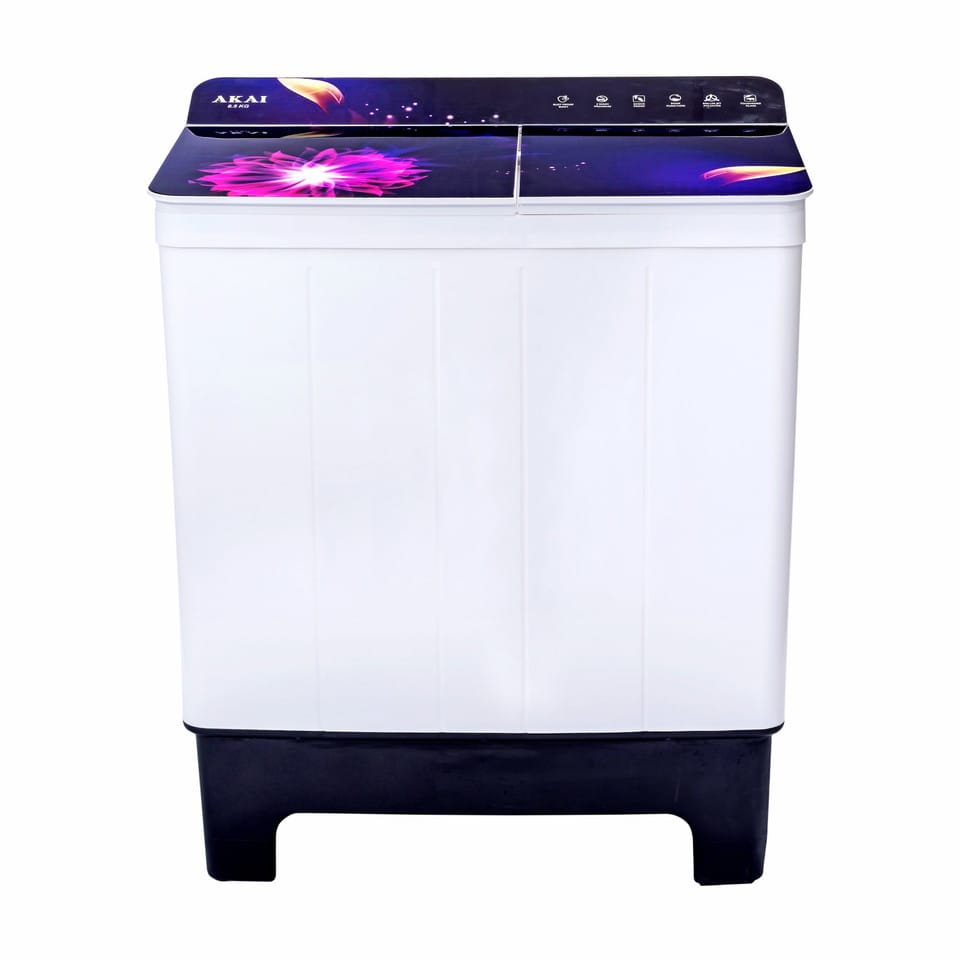 AKAI 8.5 kg Semi-Automatic Washing Machine Powerful Wash, Vibrant Violet!