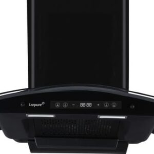 Livpure INVICTO 90 CM Filterless Auto-Clean Chimney with BLDC Motor (Curved Glass Design)