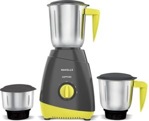 Havells Capture 500W Mixer Grinder, 3 Jars, Stylish Grey & Green