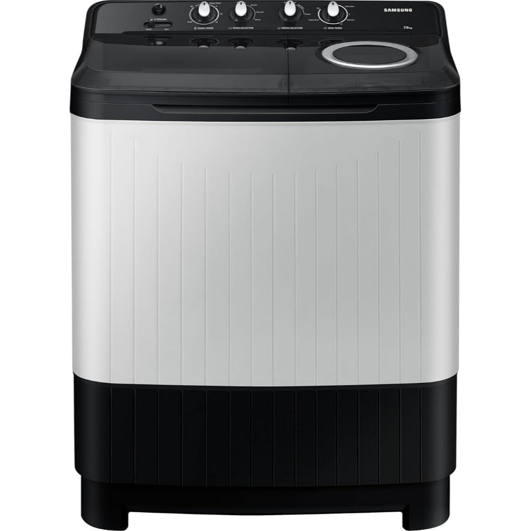 Samsung 7.5 kg Semi-Automatic Washing Machine, Powerful Cleaning with Hexa Storm Pulsator & Air Turbo Drying