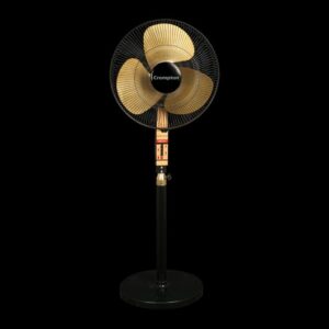 Crompton Surebreeze SDX 400mm (16”) Pedestal Fan, Black Gold | Elegant Design, Powerful Cooling, Whisper-Quiet Performance