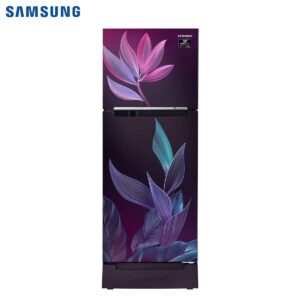 Samsung 236L Frost Free Double Door Refrigerator, Stylish Paradise Bloom Purple with Base Stand Drawer