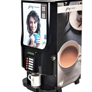 Ecostar 2-Canister Coffee Vending Machine | Instant Hot Coffee & Tea Maker | Automatic Tabletop Dispenser for Office, Shop & Home (Black)