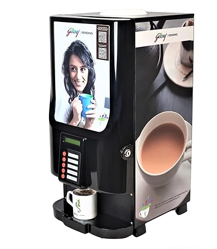 Ecostar 2-Canister Coffee Vending Machine | Instant Hot Coffee & Tea Maker | Automatic Tabletop Dispenser for Office, Shop & Home (Black)